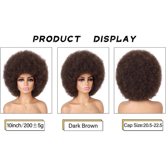 Women's Colors Second African Head Cover Fluffy Small Volume Wig Short Curly Hair
