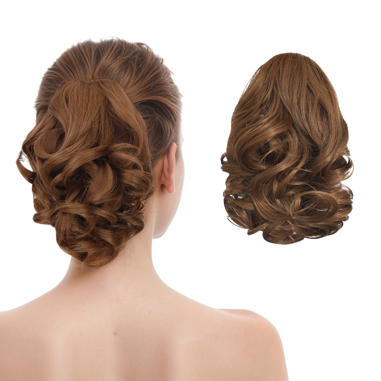 Tiger Mouth Grip Short Big Wave Wig Ponytail