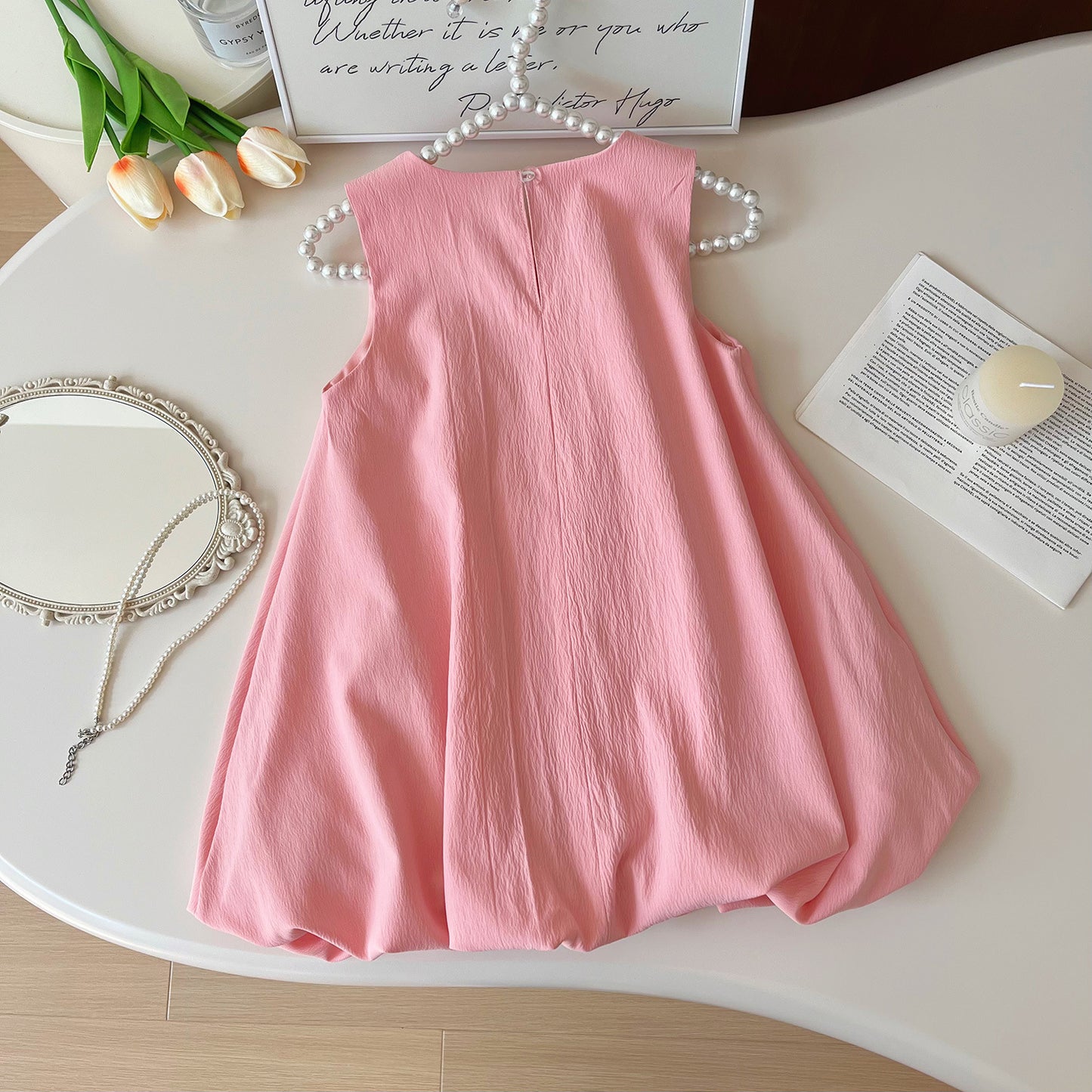 Summer Korean Style Bow Decoration Sleeveless Children's Suit