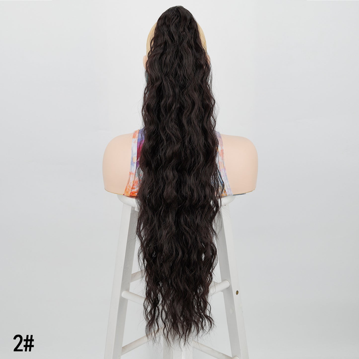 Women's Water Ripple Fluffy Long Curly Hair Chemical Fiber Silk Height Wig Ponytail
