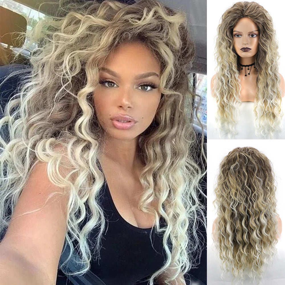 Trend Explosion Corn Stigma Chemical Fiber Overseas Warehouse Side Wig Long Curls