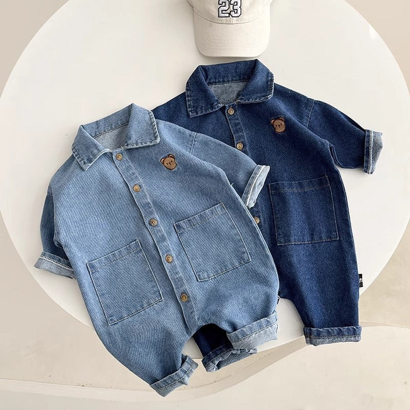 Women's & Men's Jumpsuit Denim Bear Infant Going Out Jumpsuit, Climbing Suit
