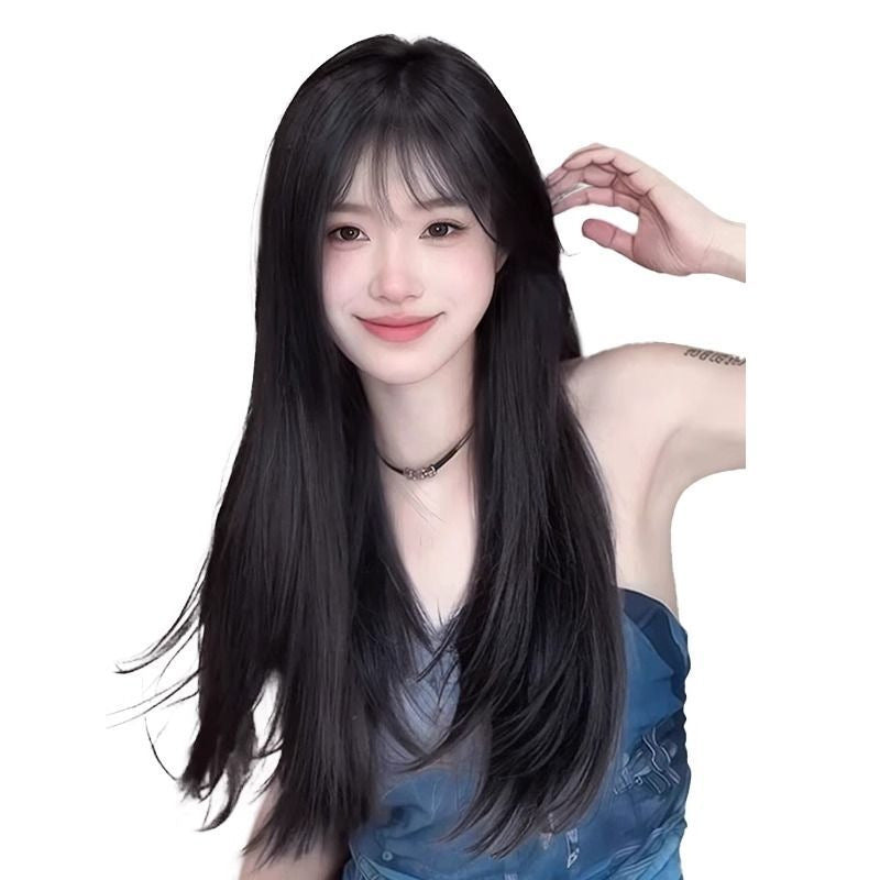 Women's Film High-level Hair With Village Pure Long Straight Wig
