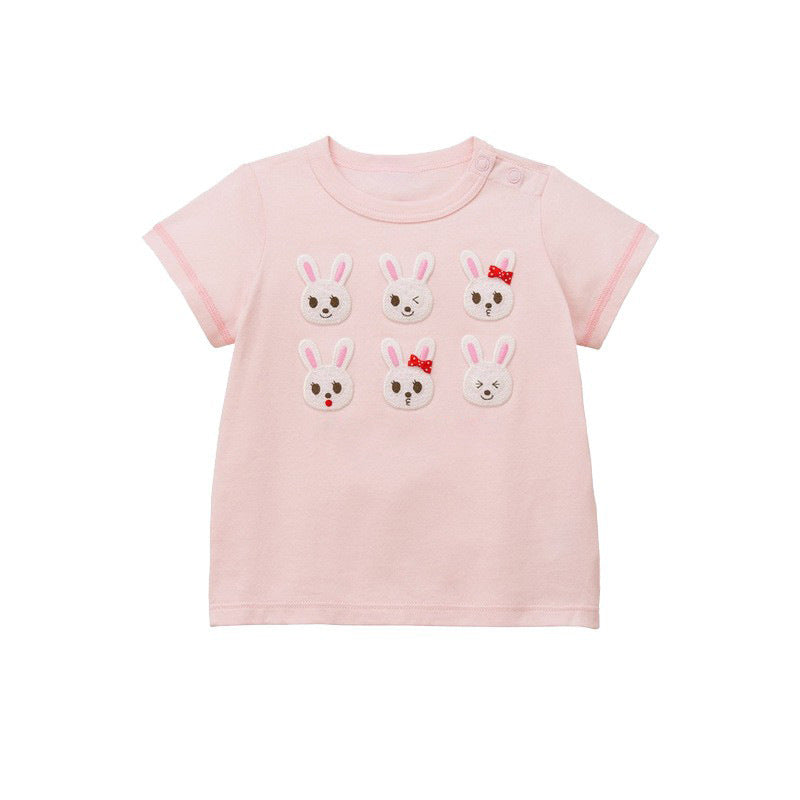 Children's Clothing Summer Short Sleeve Cartoon Bear Rabbit Children's T-shirt