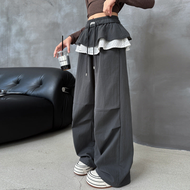 Autumn Clothing Middle Big Early Fashion Stitching Skirt Fart Children's Pants