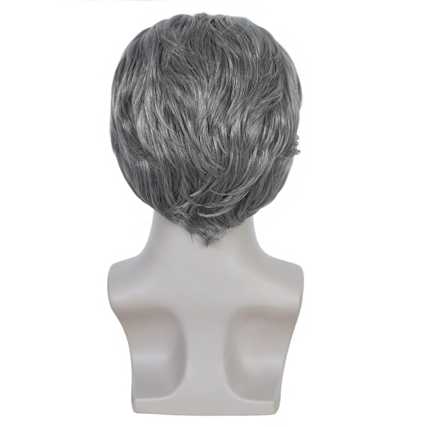Men's Black Gray Split Short Daily Wear Men's Wig