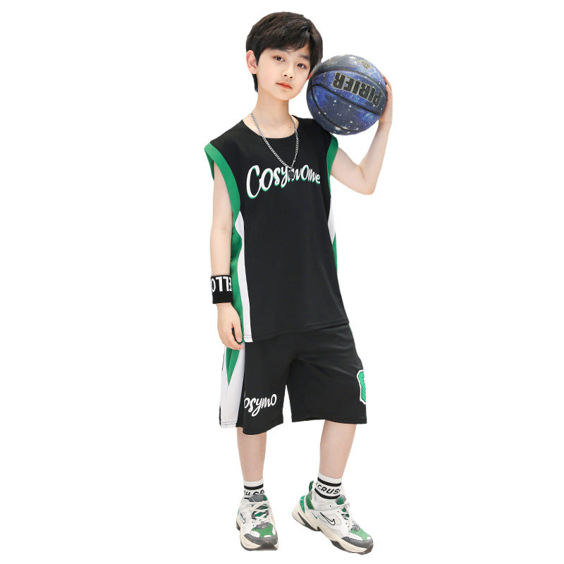 Vest Sports Two-piece Quick Drying Clothes Sleeveless Basketball Wear Children's Suit