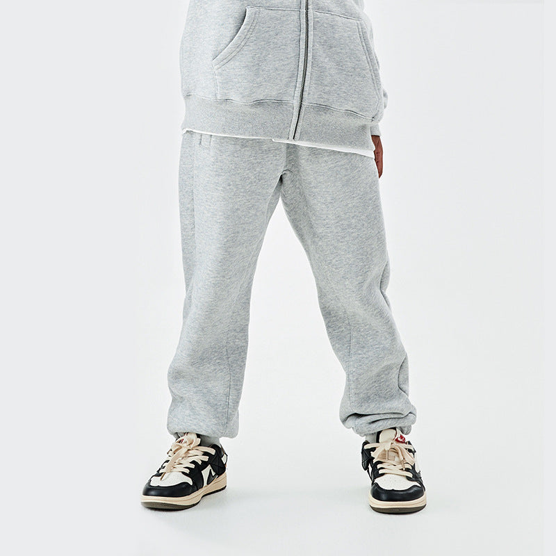 Children's Clothing Gray Series Veet Boys Fashion Thick Children's Pants