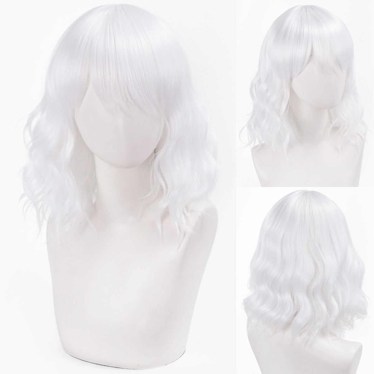 Versatile Comfortable Fringe Festival Water Ripple Wig Short Curly Hair