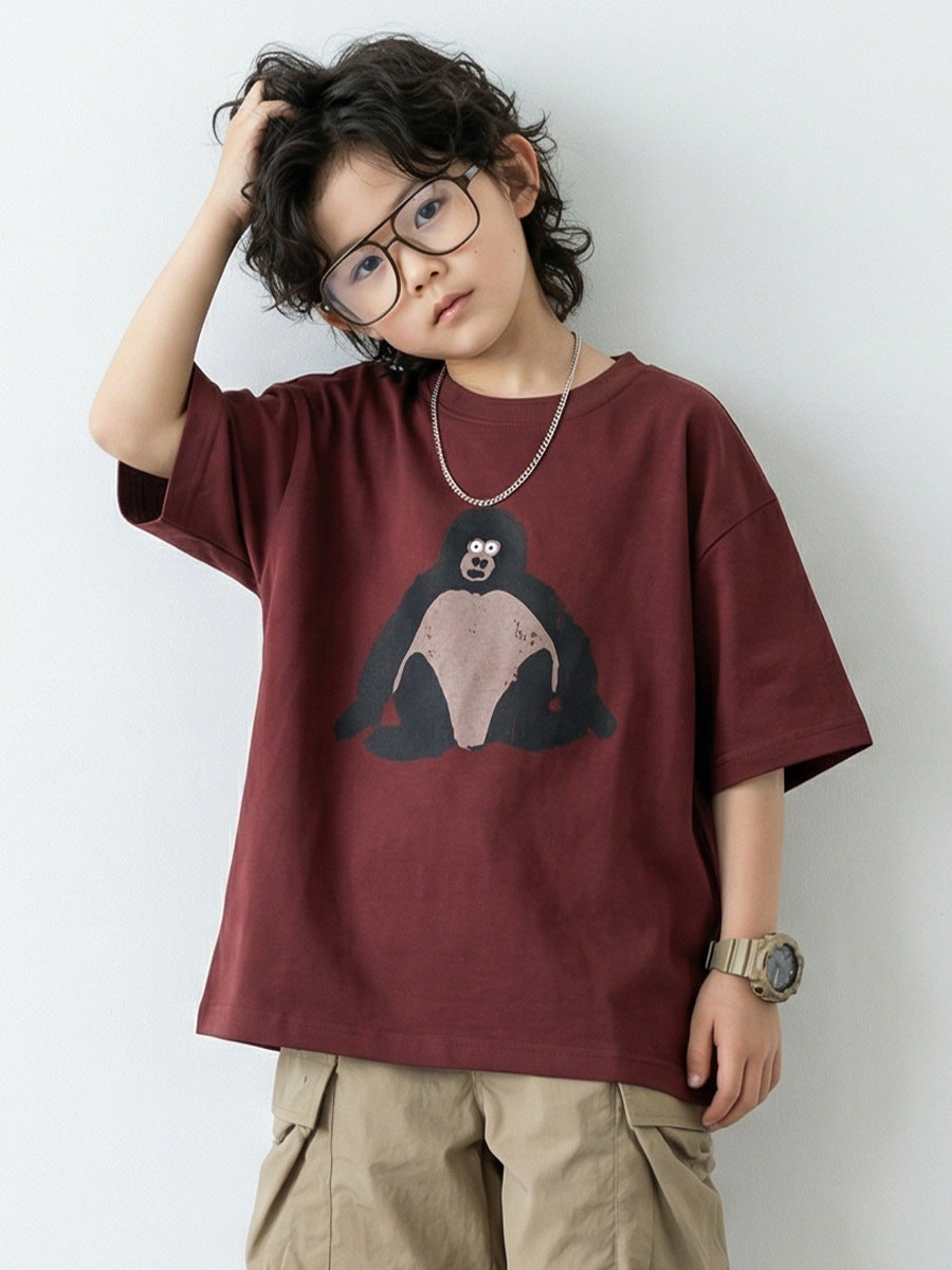 Children's Cotton Summer Teen Boys Tide Clothing Children's T-shirt