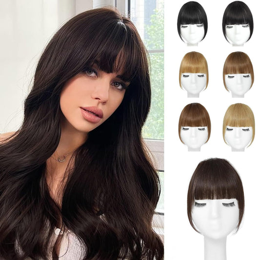 Female Head Piece Natural Forehead Air Straight Wig Bangs