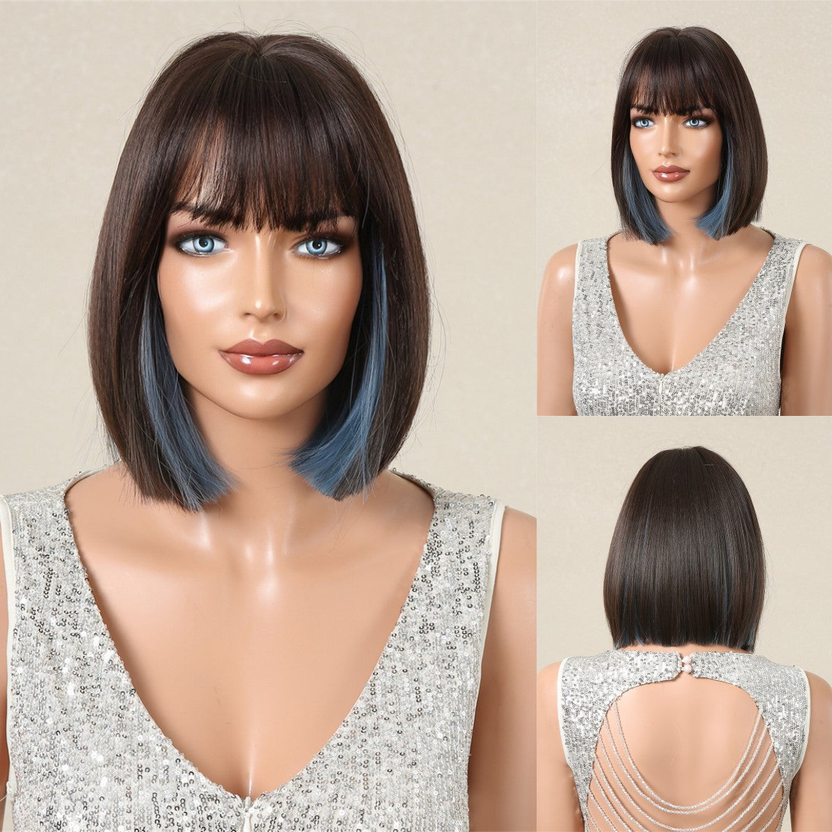 Women's Bangs Summer Lightweight Breathable Optional Wig Short Straight Hair