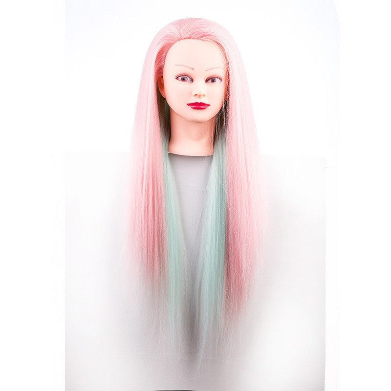 Model Head Mannequin Mock Chemical Fiber Braided Real Hair Wig