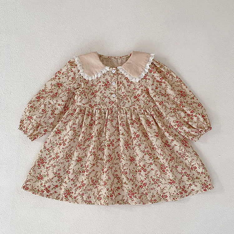 Children's Clothing Floral Romper Doll Collar Sisters Children's Dress