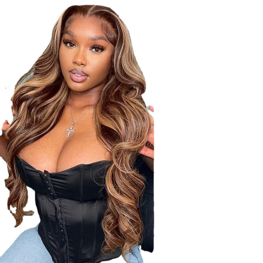 Women's Front Lace Sheath Gradient Color Curly Wig Long Curls