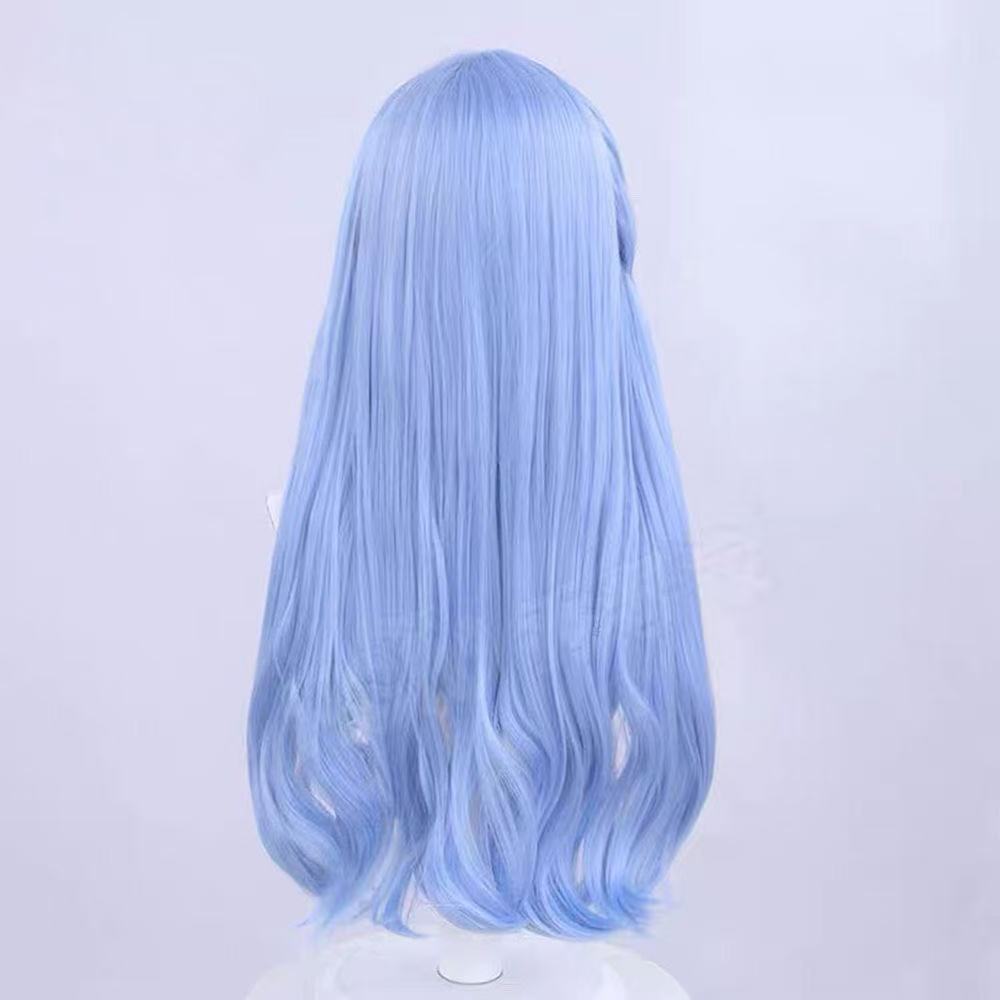Silk Yi Blue Artificial Long Scalp Cos Wig