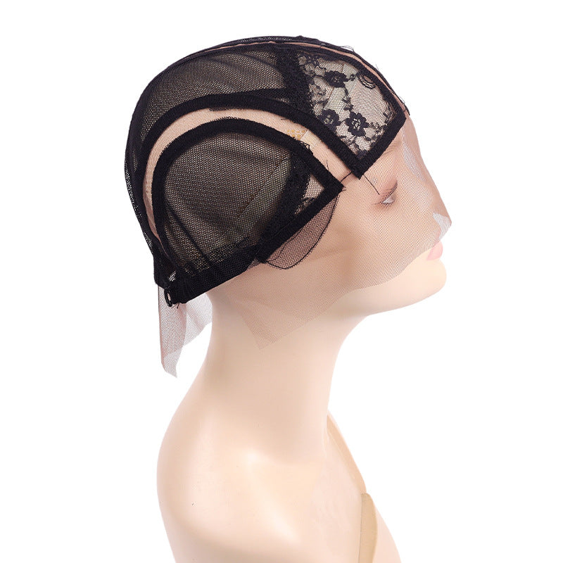 Net Three-strand Braid Former Lace Head Cap Elastic Mesh Leather Other Wig