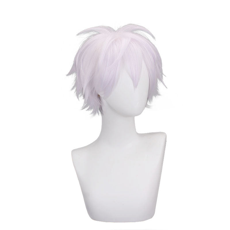 Wu Distribution Version Turn Up Short Hair Light Purple Anime Cos Wig
