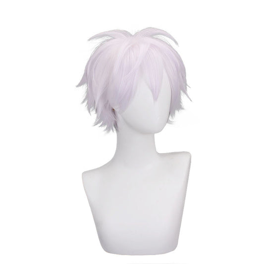 Wu Distribution Version Turn Up Short Hair Light Purple Anime Cos Wig
