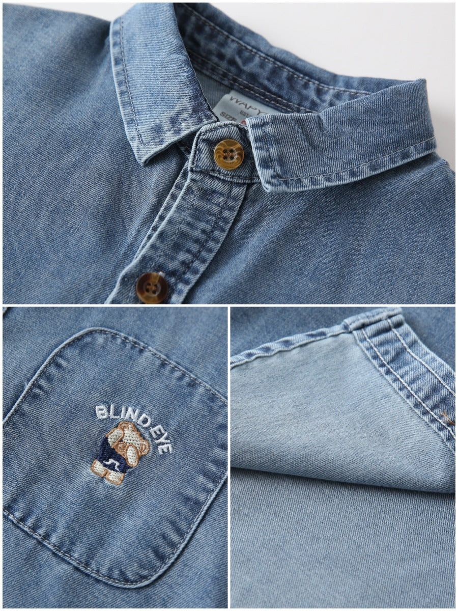 Children's Boy's Cowboy Summer Texture Clothing Handsome Children's Shirt