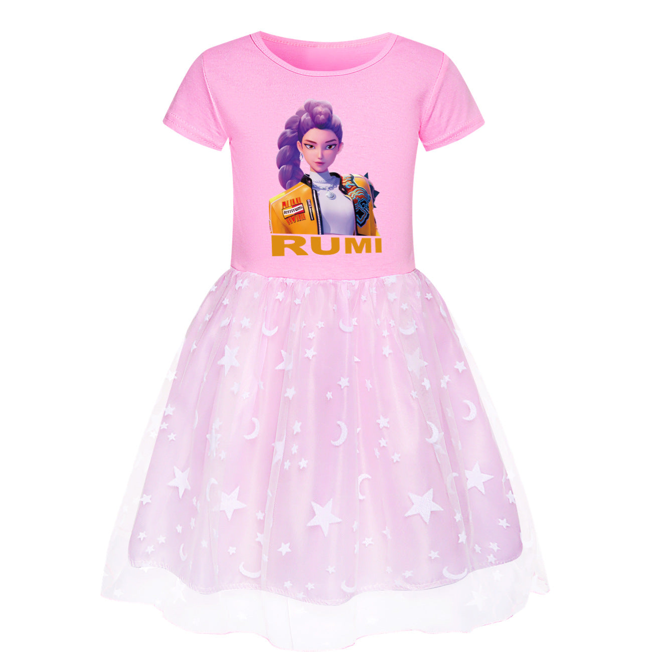 Star Rainbow Lace Summer Big Swing Children's Dress