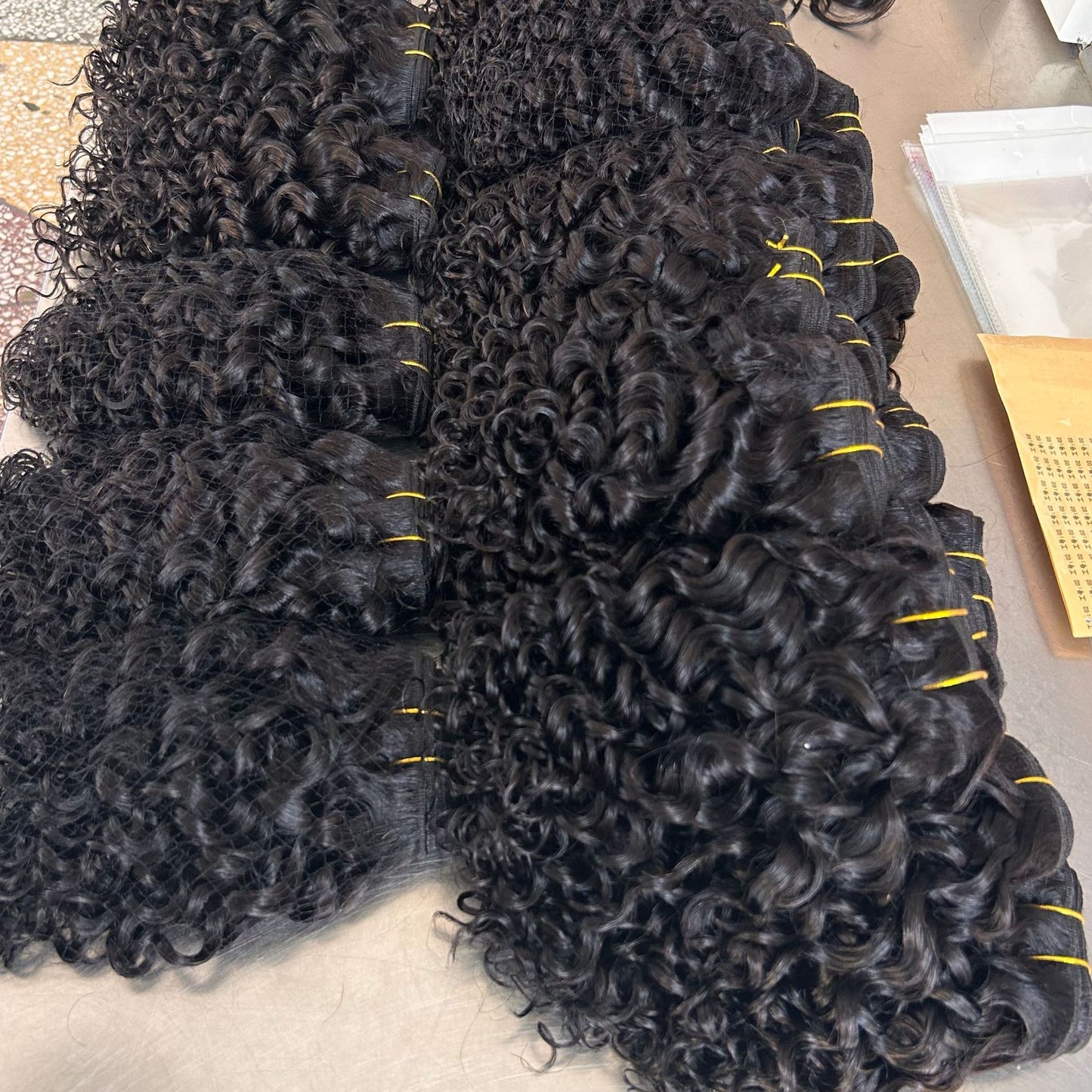 Weft Foaming Gram Curly Black Natural Real Hair Wig