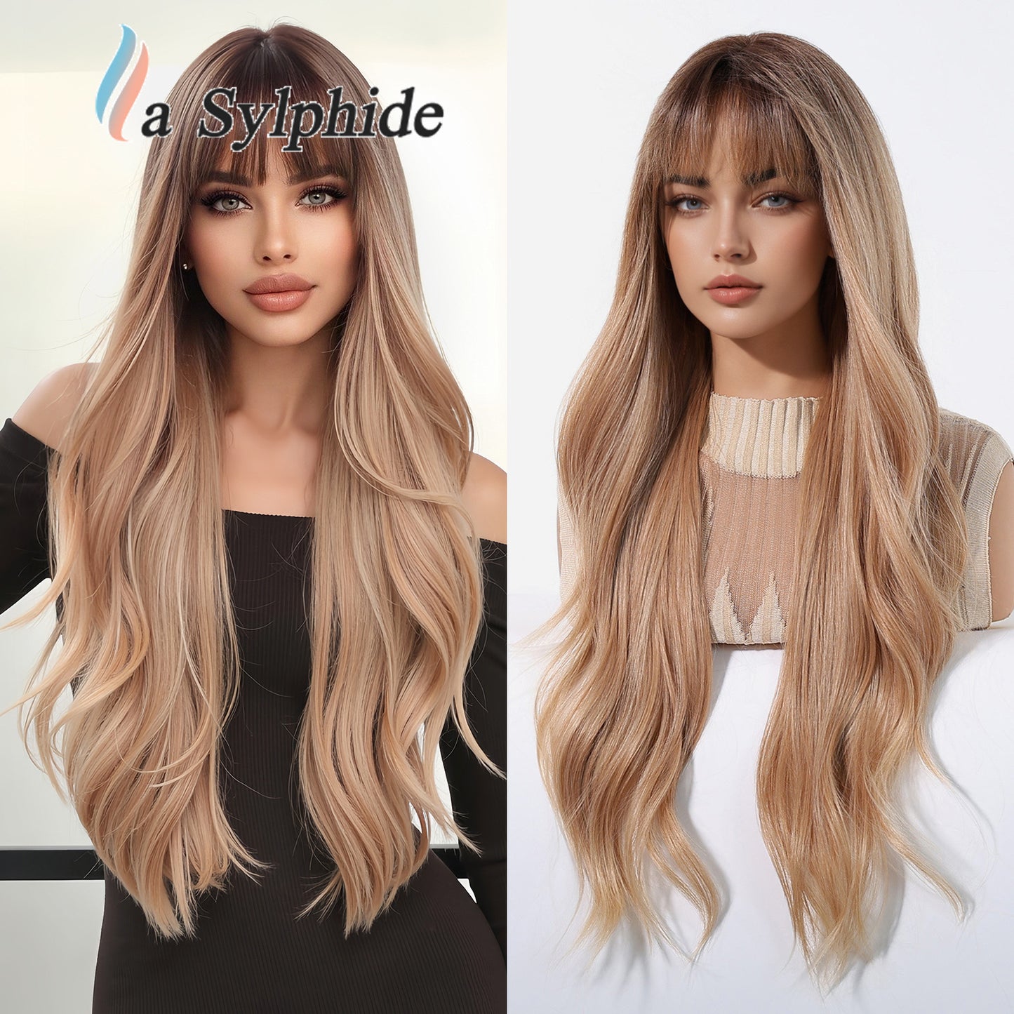 Wave Refuse Class Flavor Natural Straight Bangs Head Cover Fashion Wig Long Curls