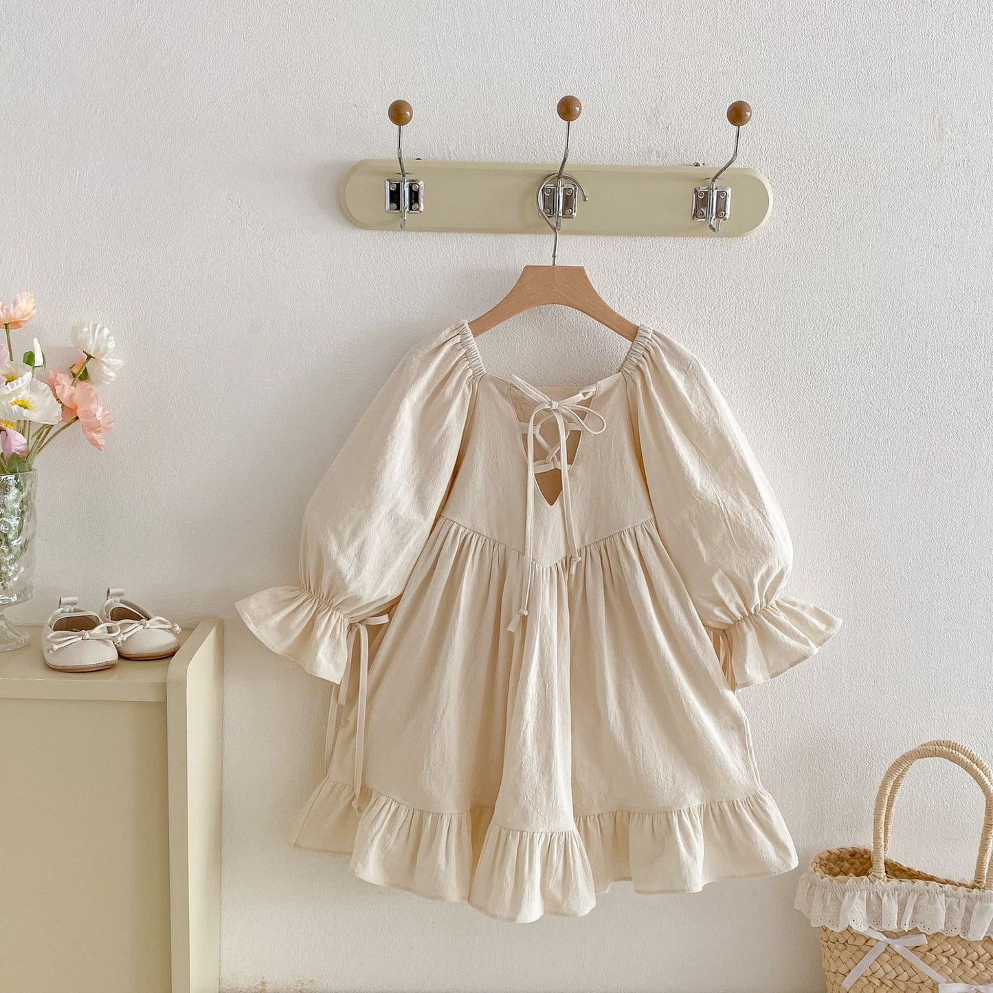 Bow Backless Princess Lolita Ruffled Skirt Children's Dress