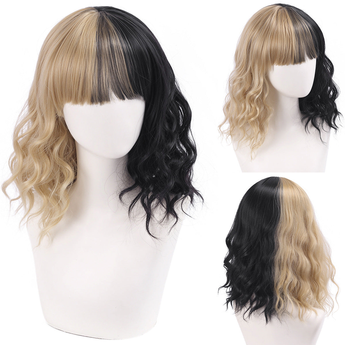 Versatile Comfortable Fringe Festival Water Ripple Wig Short Curly Hair