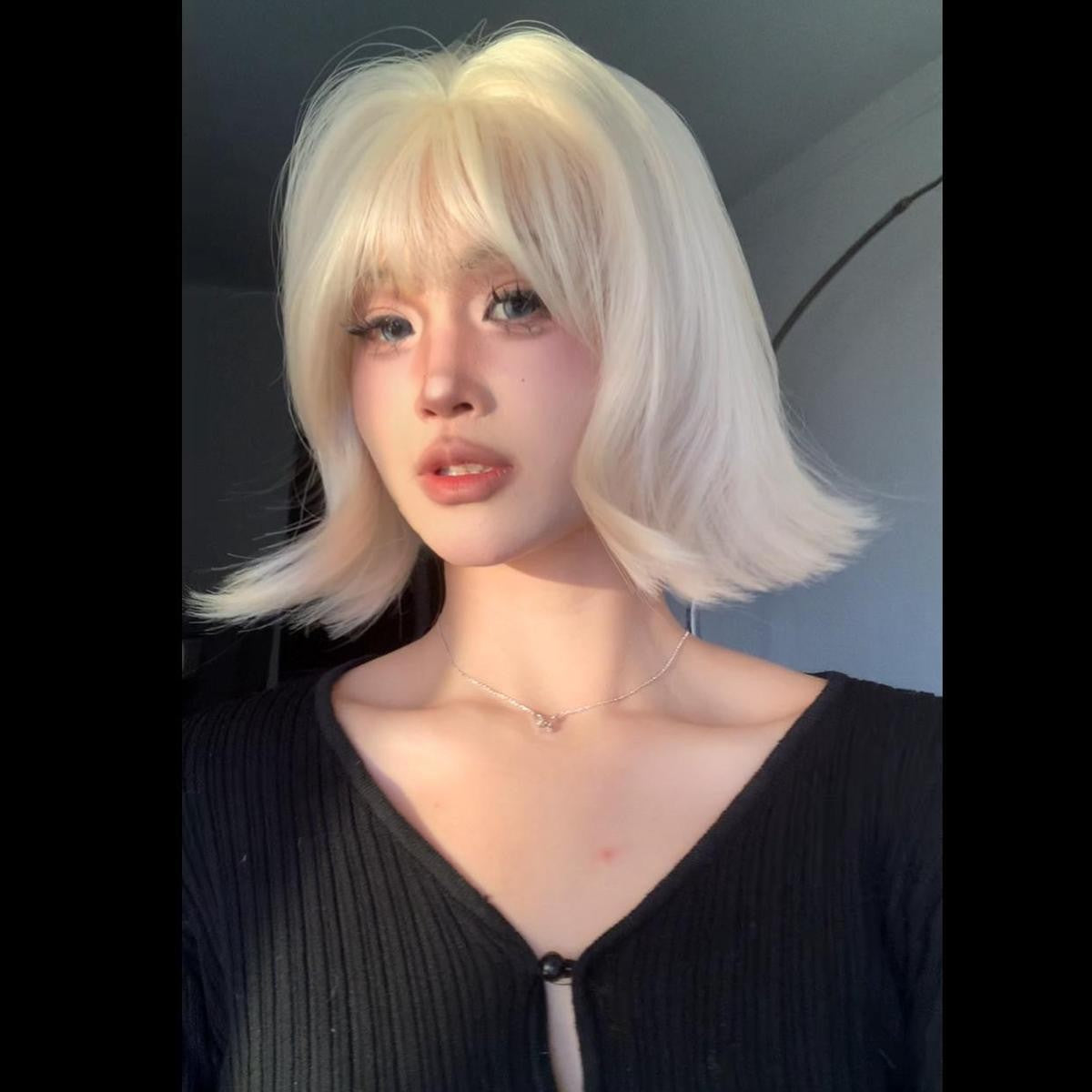 Women's Valgus Face Slimming Natural Seamless Everyday Style Whole Wig Short Curly Hair