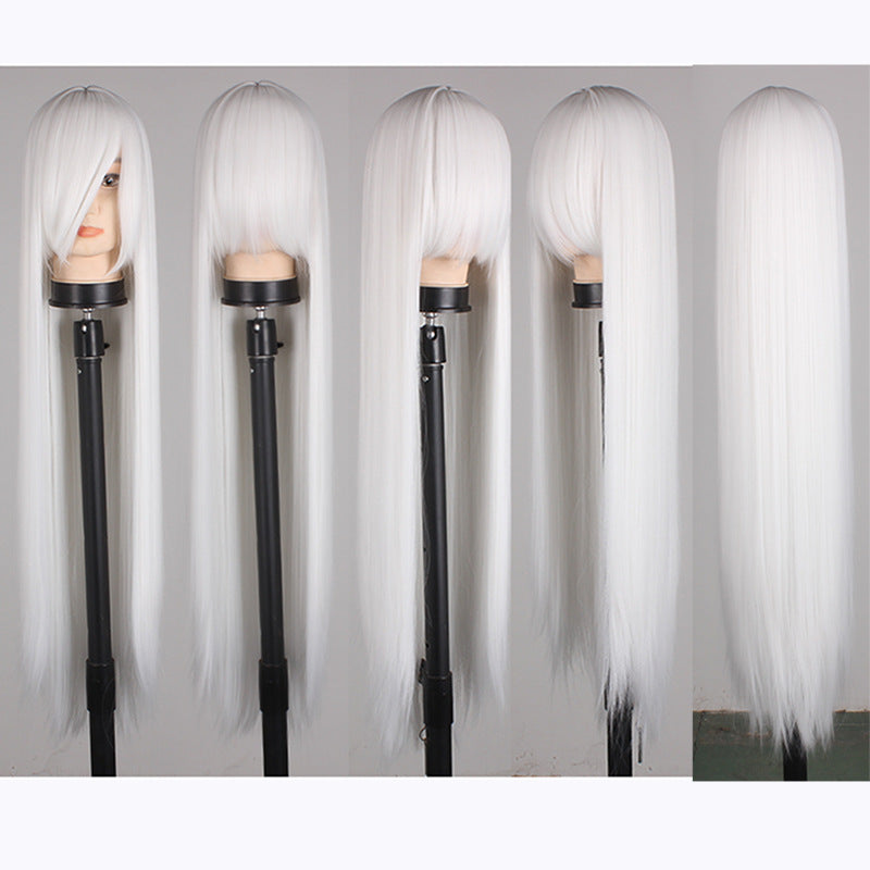 Trendy Long Bangs Beige Straight Universal Cos Wig