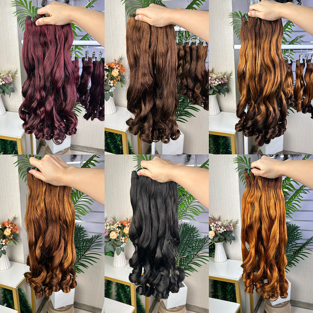 Beautiful Front Lace Weft Headgear Human Real Hair Wig
