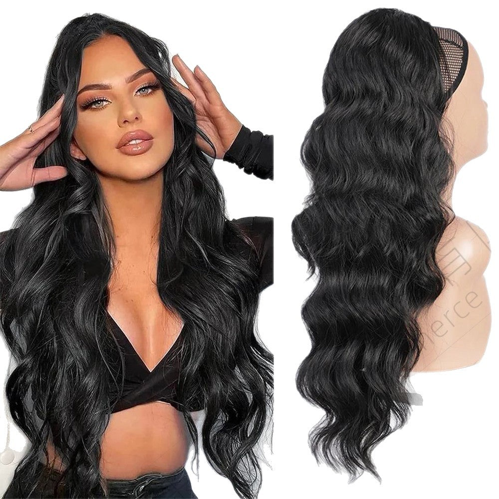 Long Curly Female Drawstring Hair Extension Horse Tail African Big Wig Ponytail