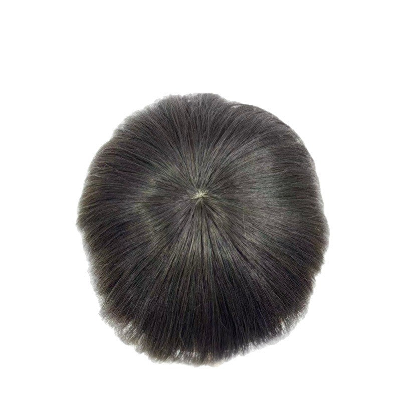Straight Hair Supplementing Piece Cover Gray Extra Large Size Simulation Wig