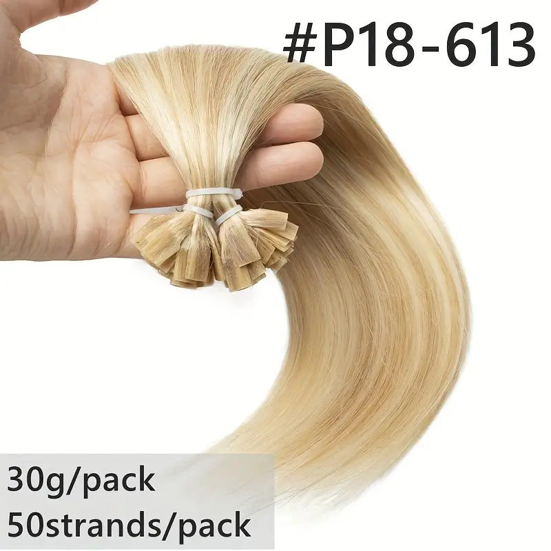 New Human Hair Foaming White Extension Long Straight Wig