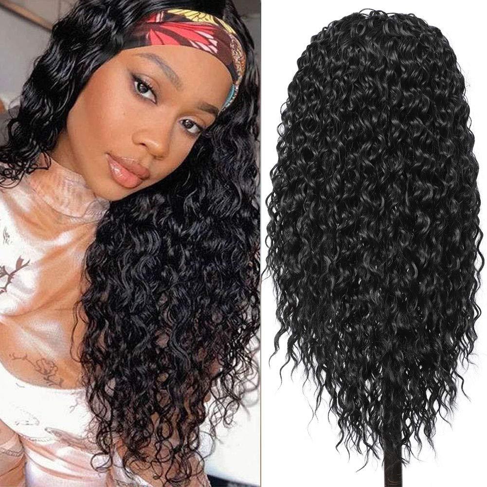 Women's Headscarf African Fashion Hand Wrapped Small Wig Long Curls