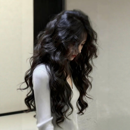 Style Wool Egg Roll Mid-length Curly Hair Big Wave Rose Wig Long Curls