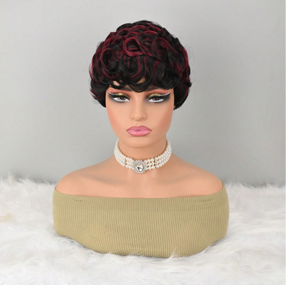 Elegant Women's Gray Fiber Synthetic Wigs Wig Short Curly Hair