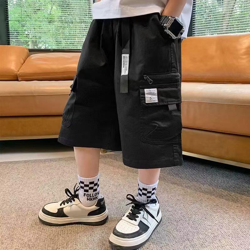 Children's Boy Summer Clothing Shorts Overalls Foreign Handsome Children's Pants