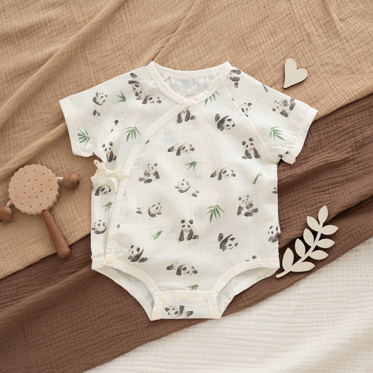 Short Sleeve Cotton Butt Wrap Clothes Months Born Boneless Triangle Jumpsuit, Climbing Suit