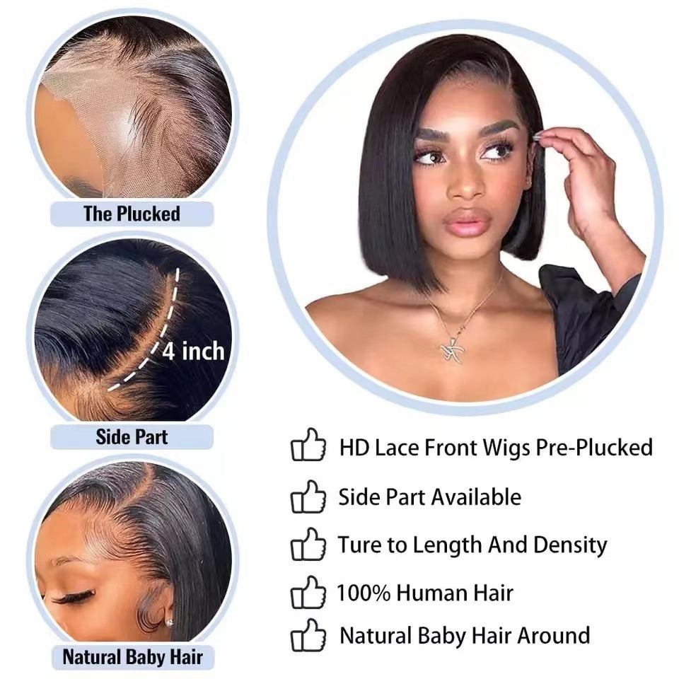 Popular Front Lace Long Bob Headgear Wig Short Straight Hair