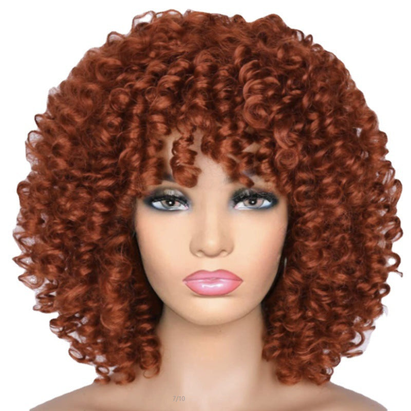 Winding Stick African Small Volume Fluffy Wig Short Curly Hair
