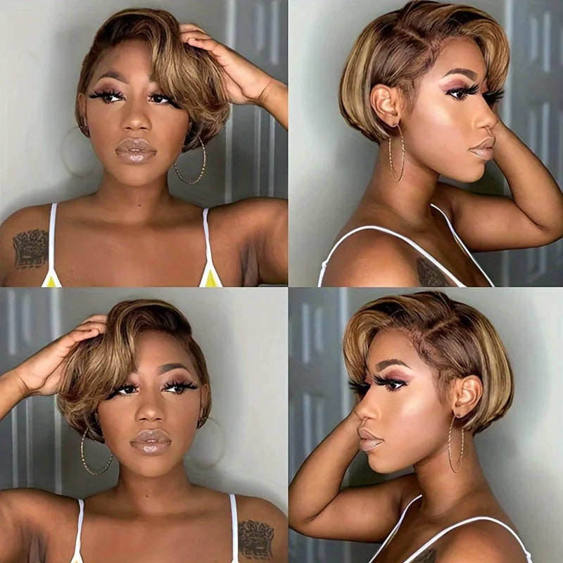 Lace Pixie Cut Short Bob Human Real Hair Wig