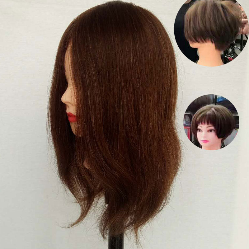 Hairdressing Model Doll Hairstyle Cutting Practice Dyeing Perming Blow Wig Long Curls