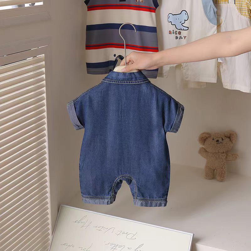 Clothes Summer Handsome Boy Denim Jumpsuit Super Jumpsuit, Climbing Suit