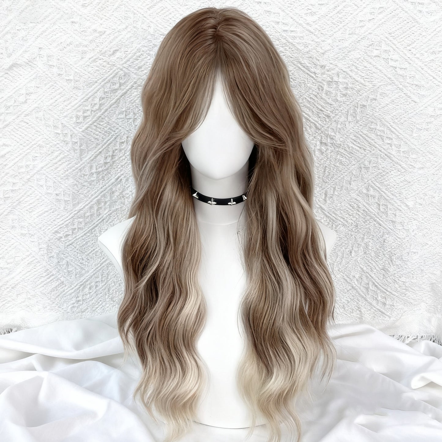 Female Forehead Lace Curly Hair Bangs Long Straight Wig