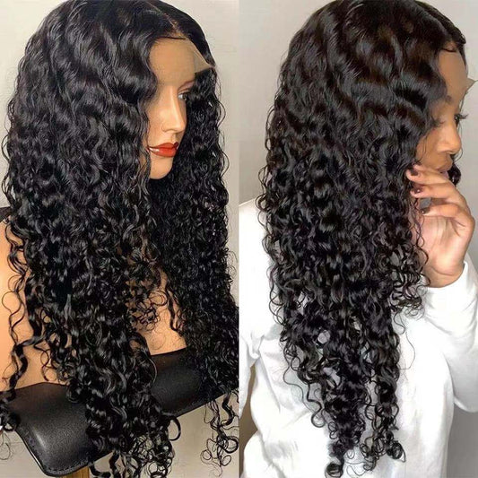Hair Front Lace Medium Chemical Fiber Wig Long Curls