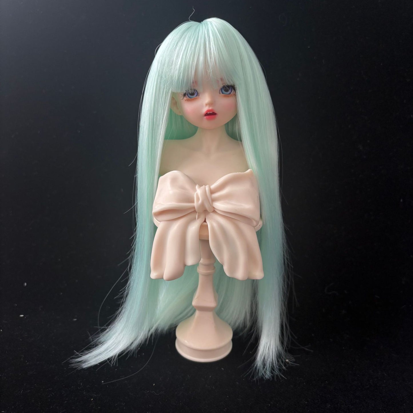 Soft Silk Optional Bangs Long Straight Hair Points Doll Head Cos Wig