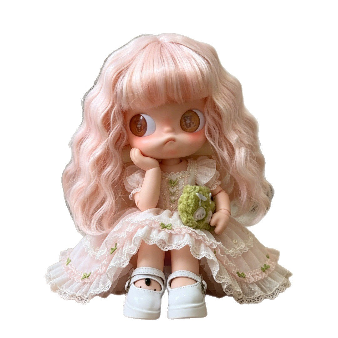 Ga Zi Sister Doll Micro Roll Universal Head Circumference Straight Cos Wig