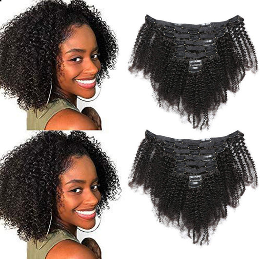 Clip Set Card Curly Hair African Small Volume Wig